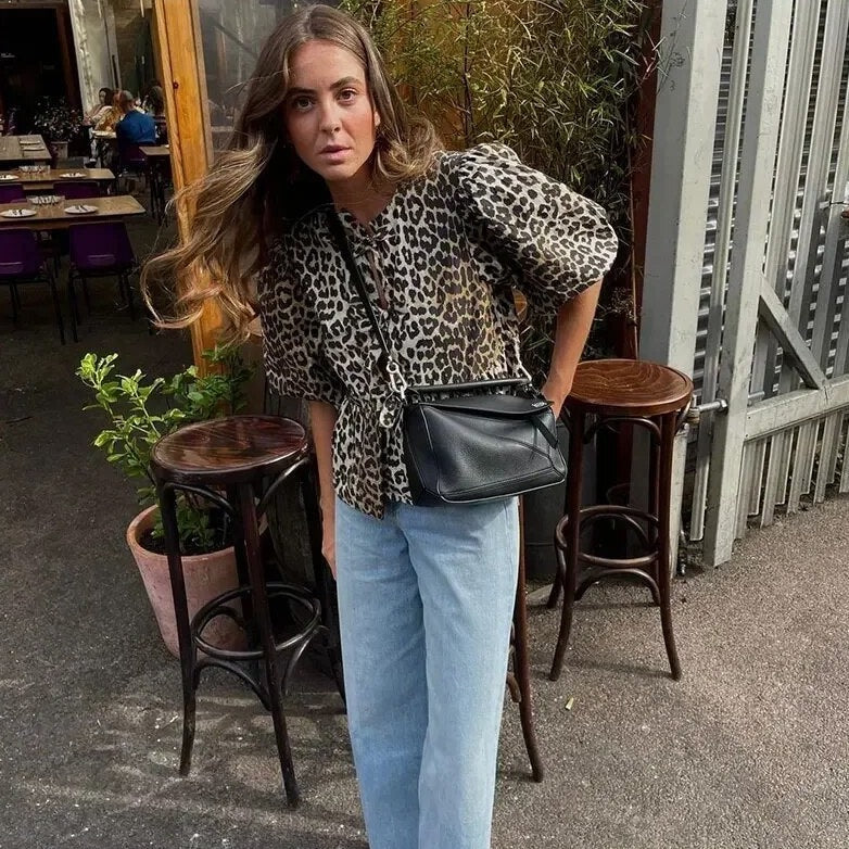 Josephine - Top con fiocco leopardato