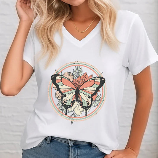 Alma - Camicia stampata con scollo a V