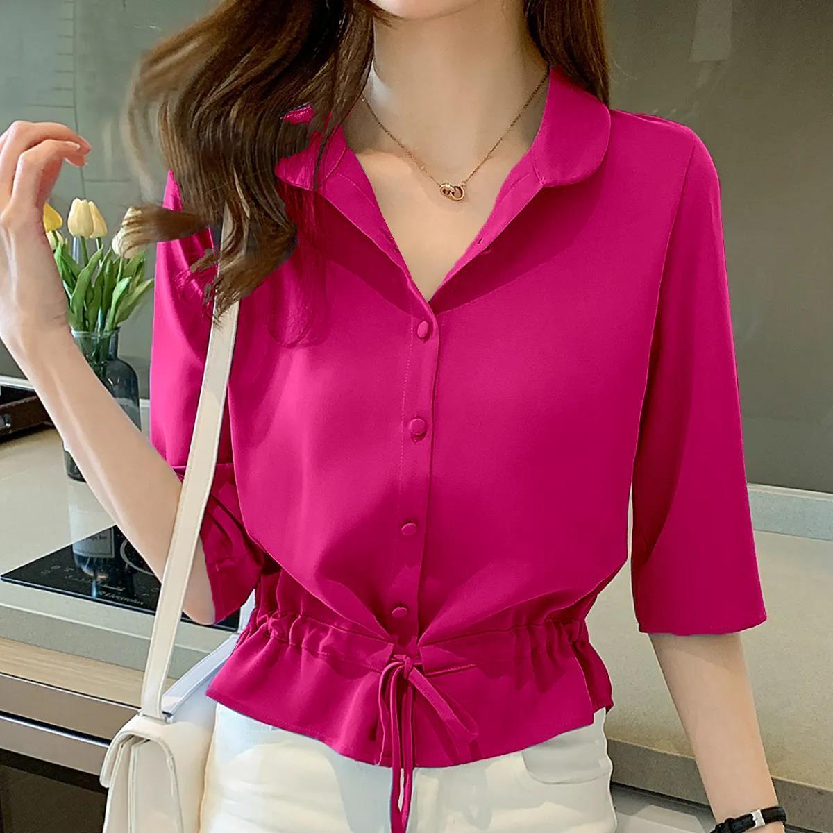 Zyrah - Elegante camicetta polo con bottoni