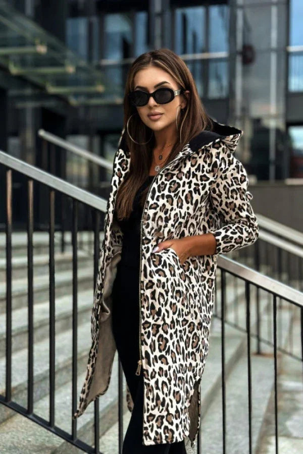 Hazel - Trench con stampa leopardo