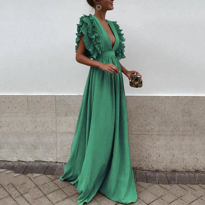 Aurora - Abito elegante con maniche arricciate