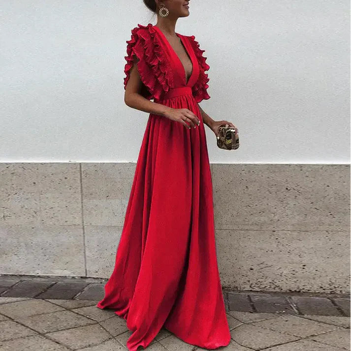 Aurora - Abito elegante con maniche arricciate