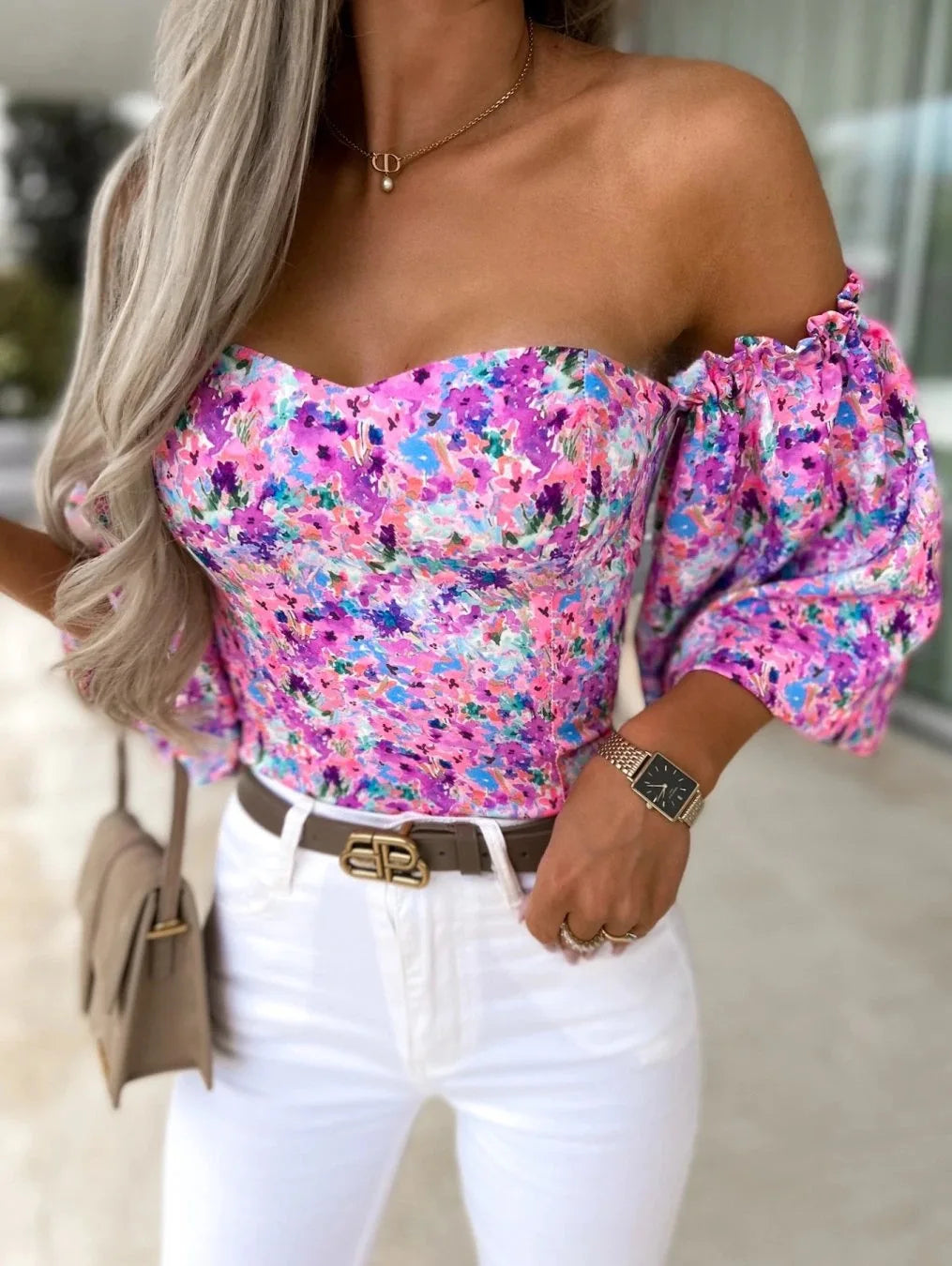 Callie - Camicette floreali off-the-shoulder