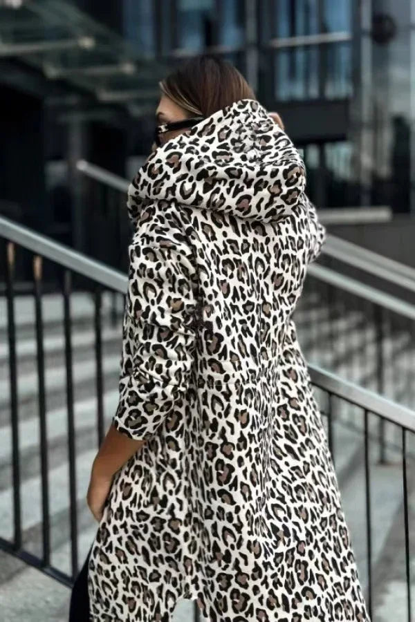 Hazel - Trench con stampa leopardo