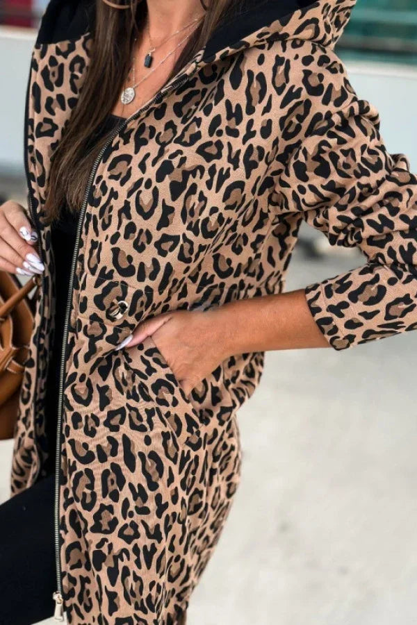Hazel - Trench con stampa leopardo