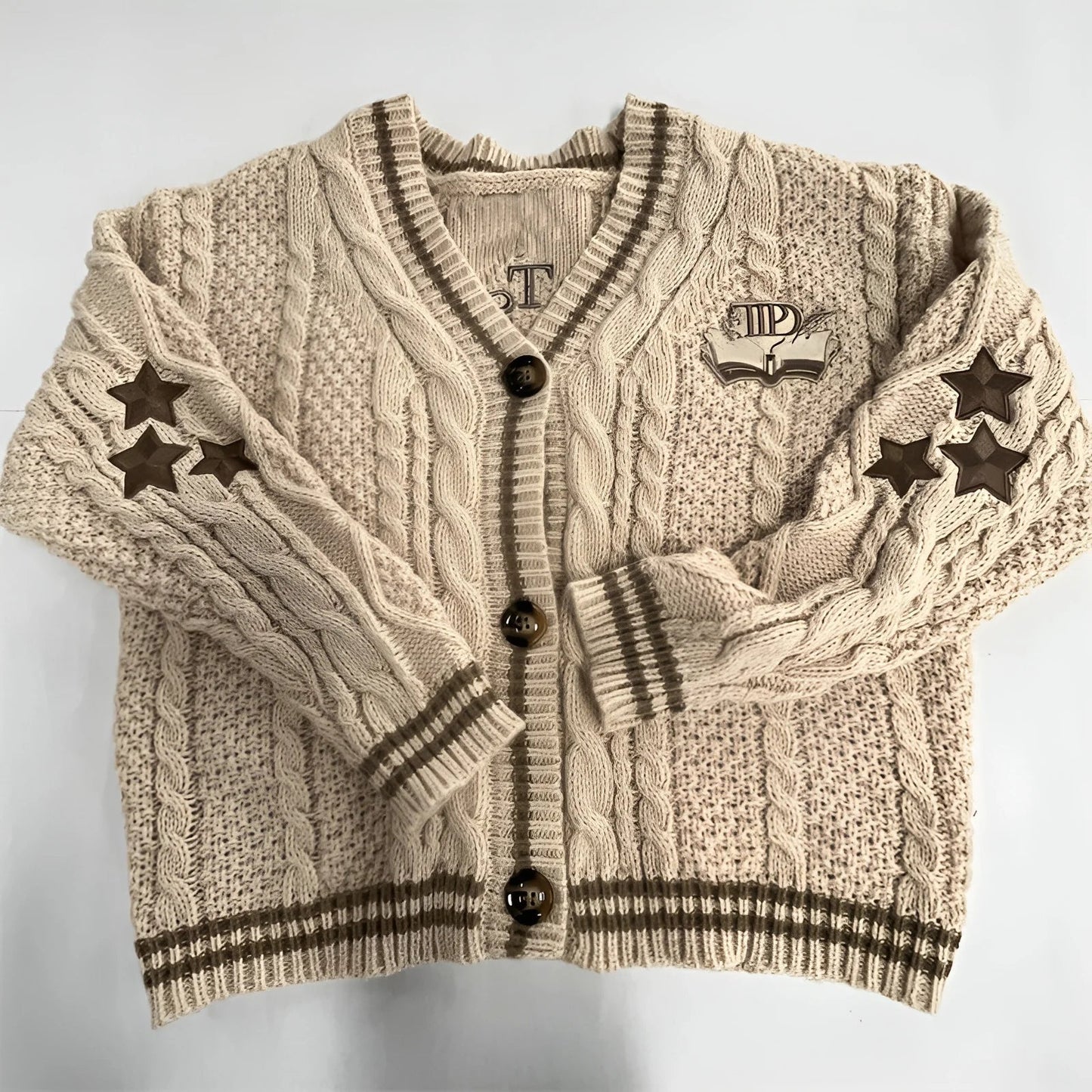Ada - Cardigan con bottoni sul davanti e motivo a stelle