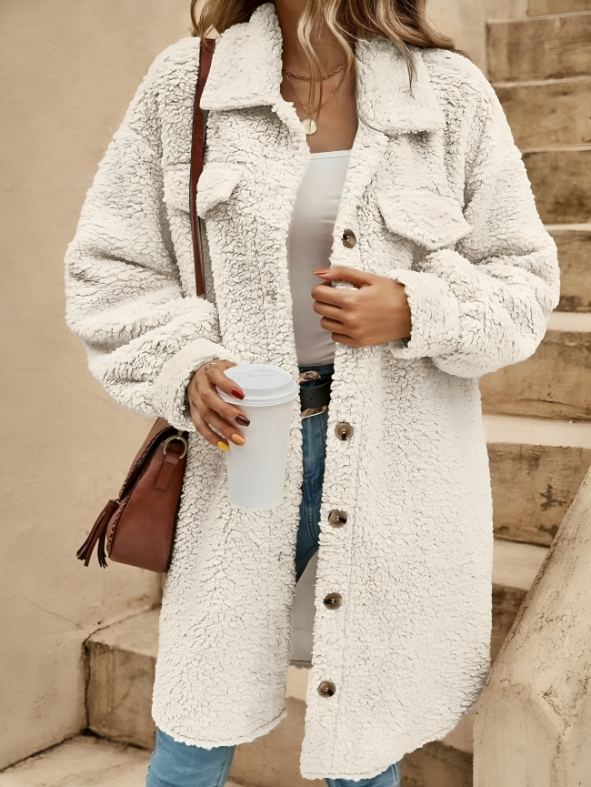 Hannah - Giacca tipo cardigan in pile caldo
