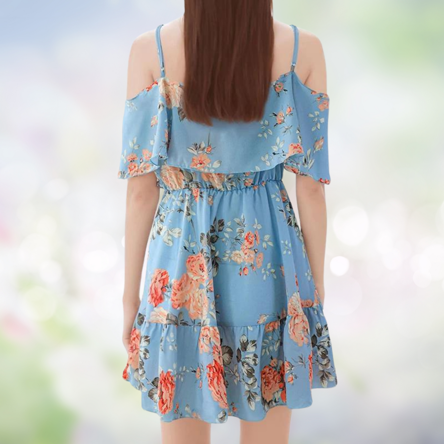 Ophelia - Abito stampato con spalle scoperte