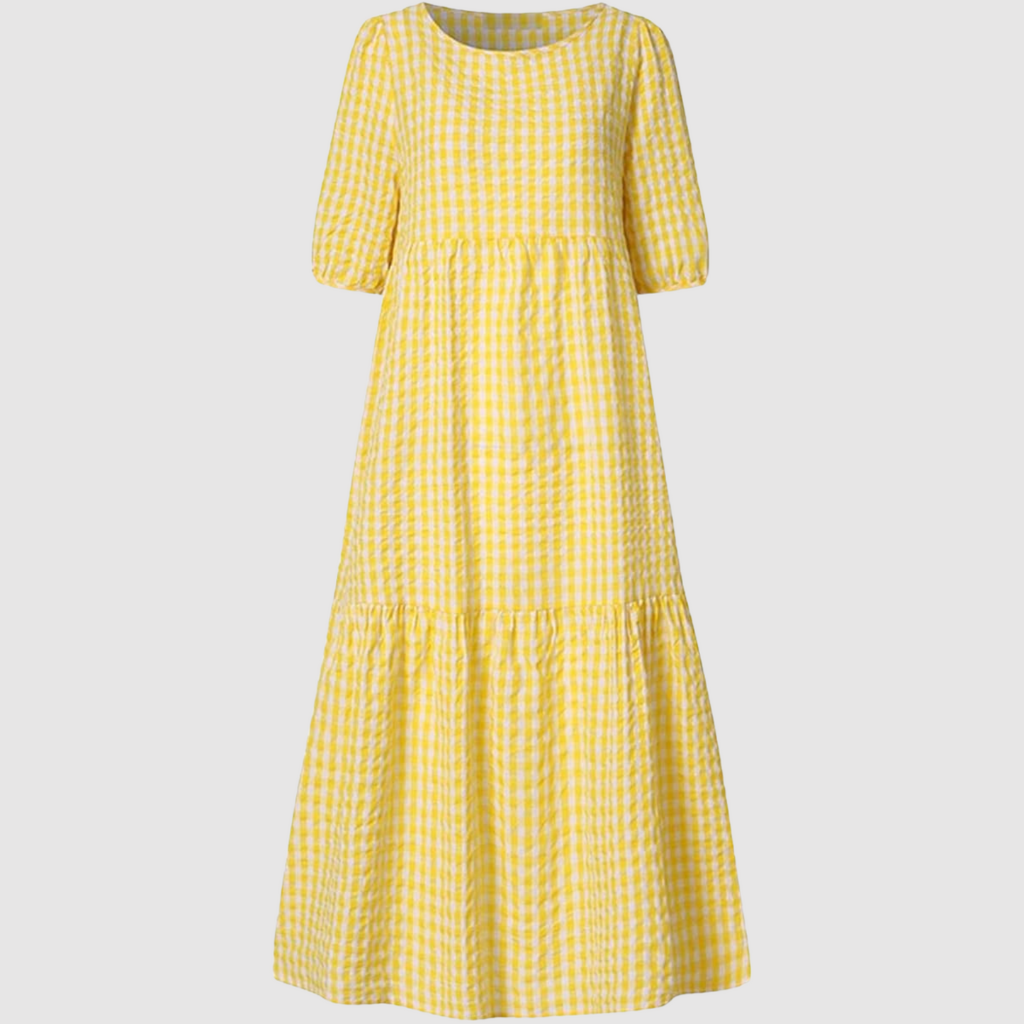 Vestido De Playa Holgado Con Estampado a Cuadros