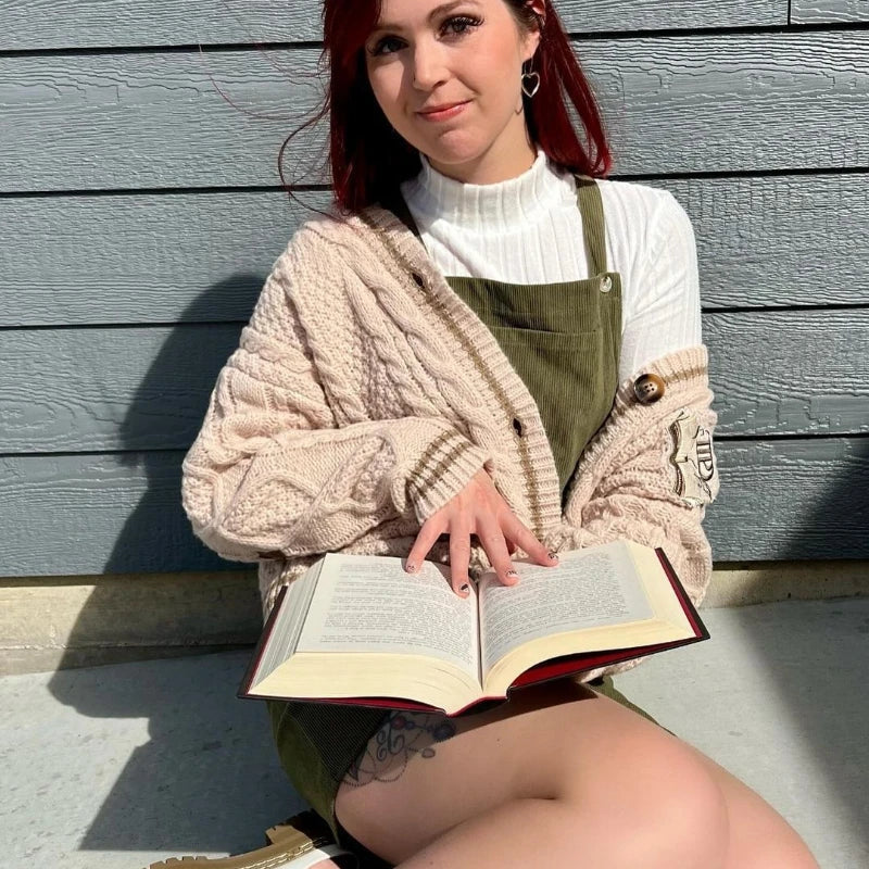 Ada - Cardigan con bottoni sul davanti e motivo a stelle