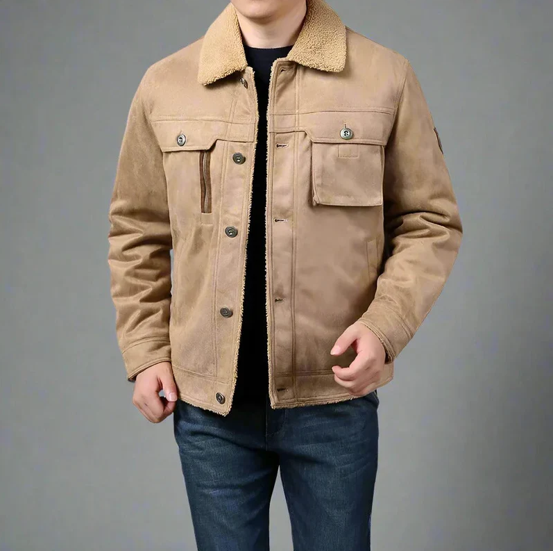 Michael - Giacca Casual in Pile con Bottoni