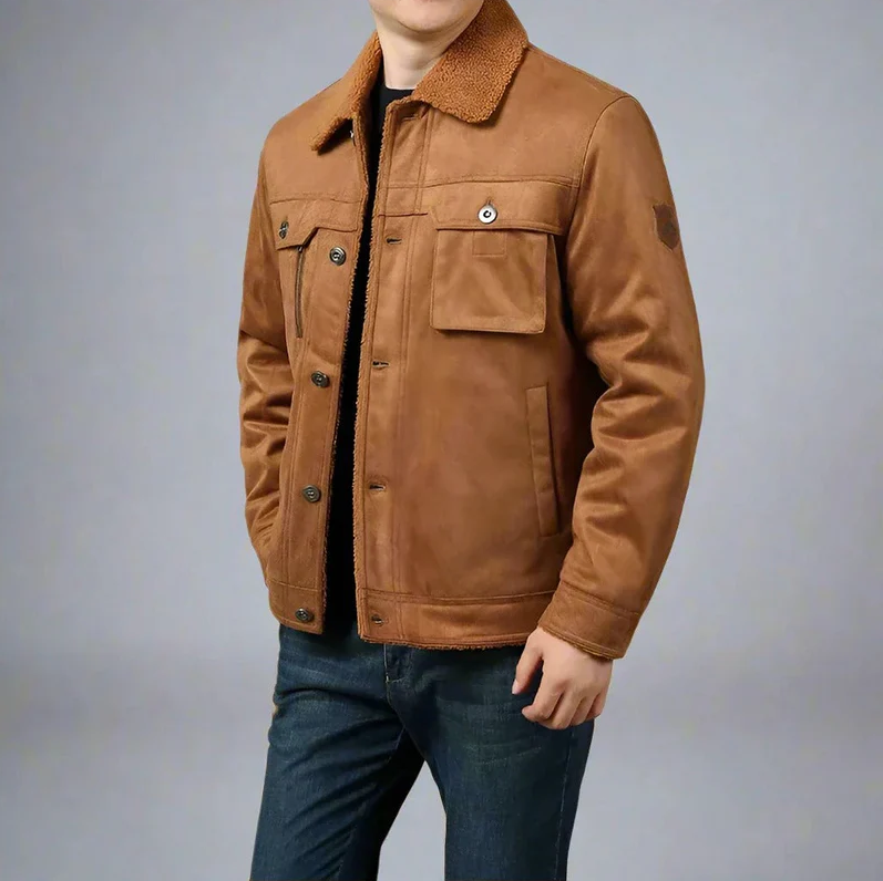 Michael - Giacca Casual in Pile con Bottoni