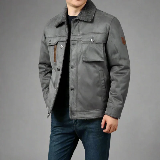 Michael - Giacca Casual in Pile con Bottoni
