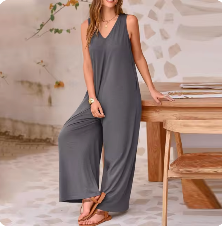 Quinella - Tuta casual smanicata a gamba larga