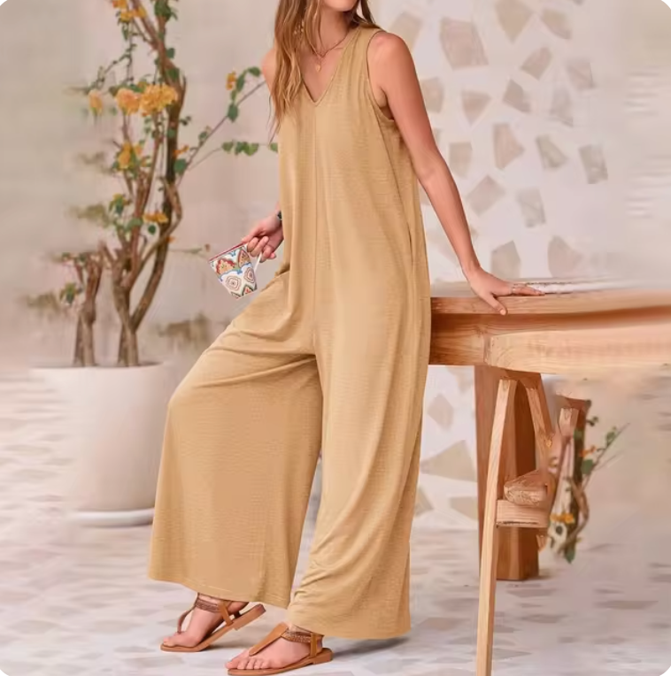 Quinella - Tuta casual smanicata a gamba larga