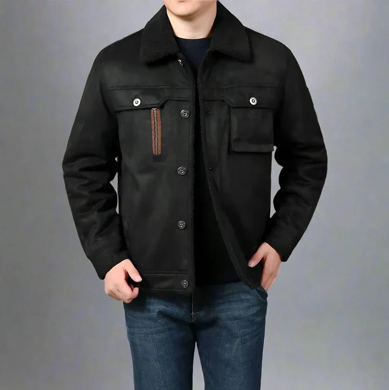 Michael - Giacca Casual in Pile con Bottoni