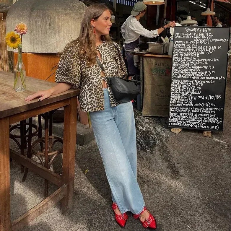 Josephine - Top con fiocco leopardato