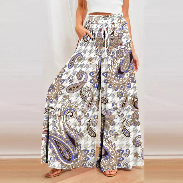 Samantha - Pantaloni larghi con stampa in stile rilassato