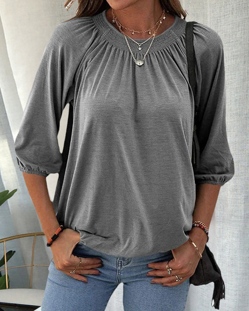 Clarinda - Blusa Elegante a Mezza Manica e Versatile