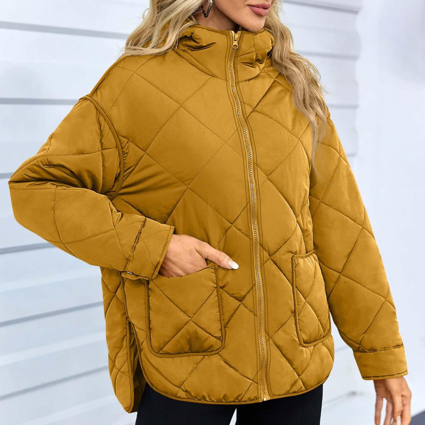 Scarletta - Elegante giacca trapuntata con zip e calda