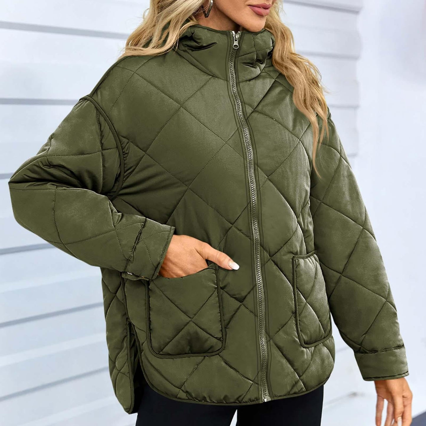Scarletta - Elegante giacca trapuntata con zip e calda