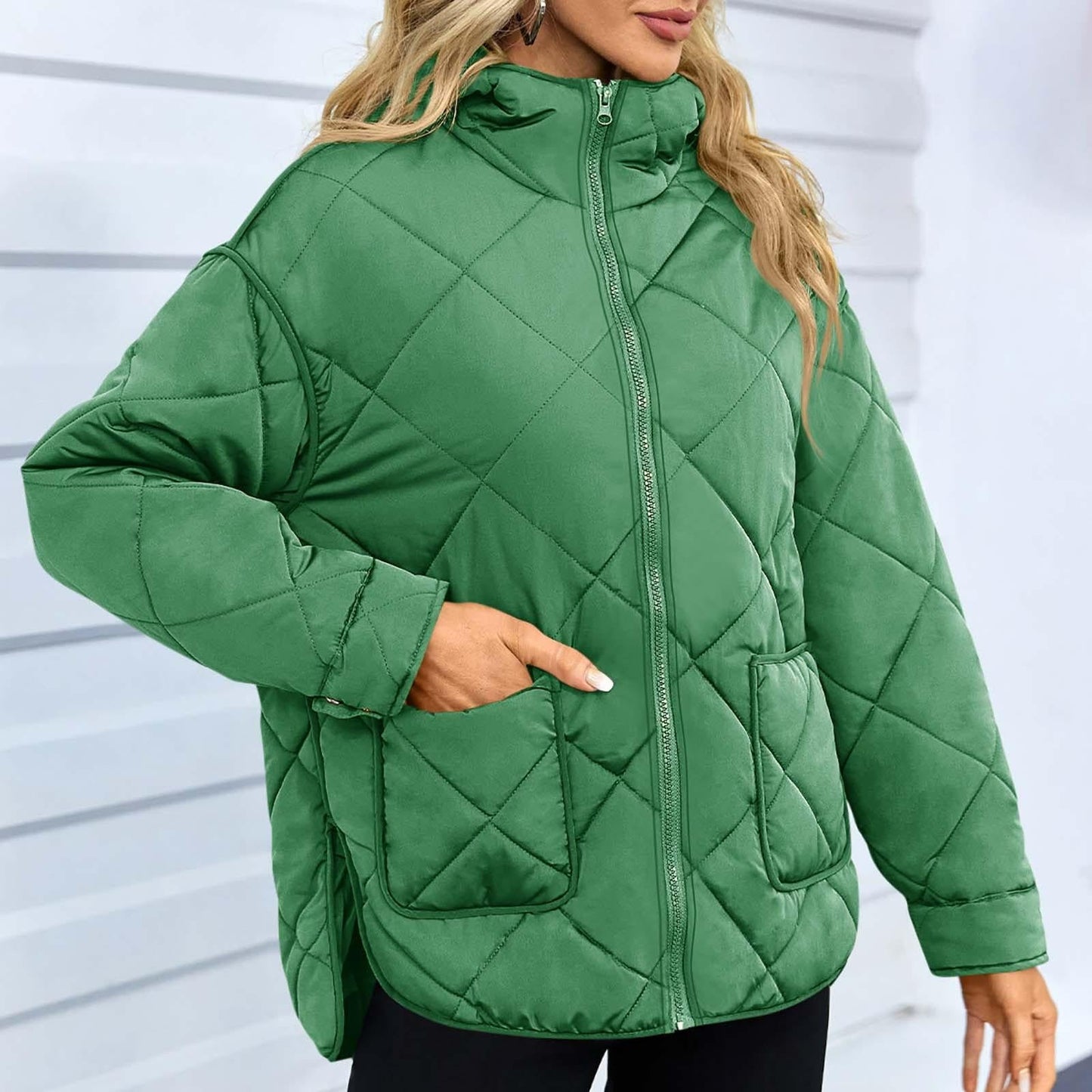 Scarletta - Elegante giacca trapuntata con zip e calda