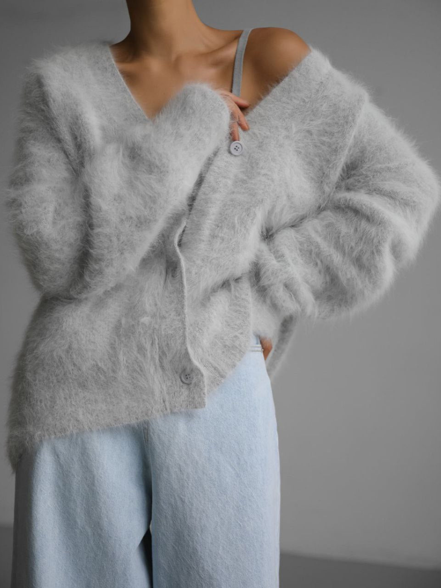 Alyssa - Cardigan elegante e ampio con scollo a V profondo