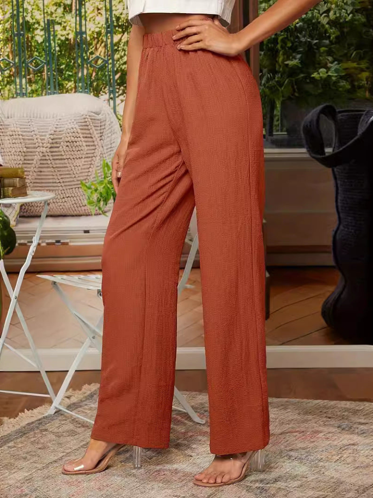 Catriona - Pantaloni dritti chic con vita elastica