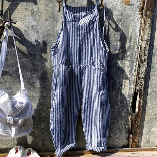 HARPER - Tuta a righe in look vintage