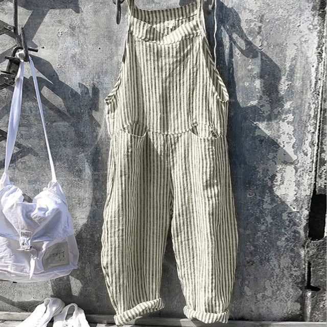 HARPER - Tuta a righe in look vintage
