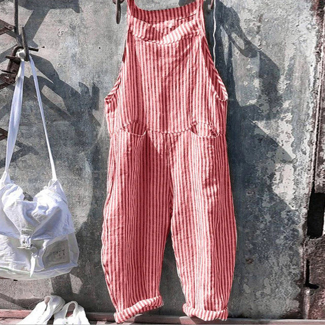 HARPER - Tuta a righe in look vintage
