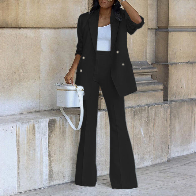 Kyla - Elegante completo giacca e pantaloni a gamba larga