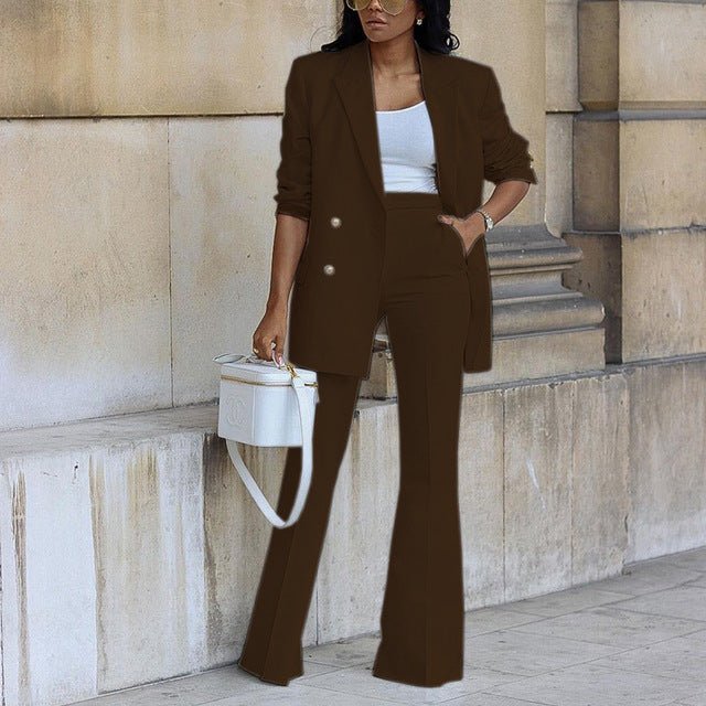 Kyla - Elegante completo giacca e pantaloni a gamba larga