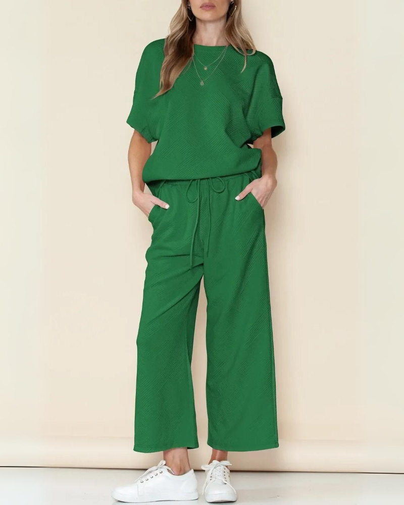 Tessie - Completo con camicia morbida e pantaloni a gamba larga