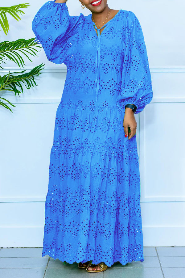 Christie - Abito maxi casual a maniche lunghe