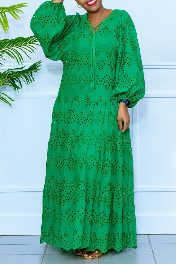 Christie - Abito maxi casual a maniche lunghe