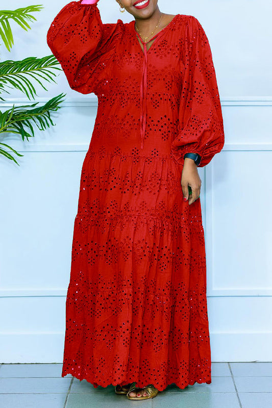 Christie - Abito maxi casual a maniche lunghe