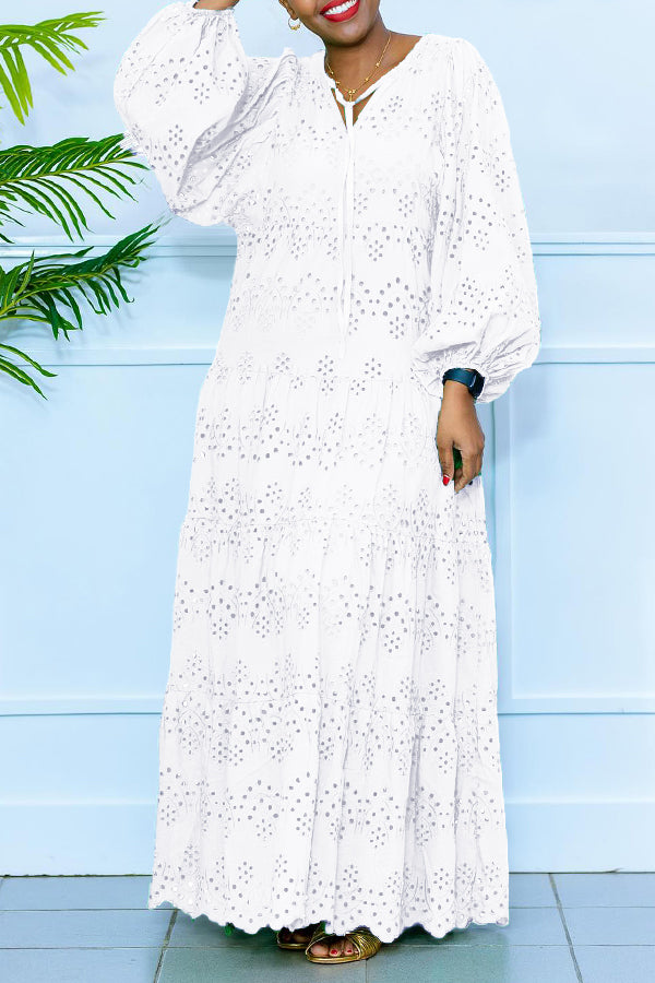 Christie - Abito maxi casual a maniche lunghe