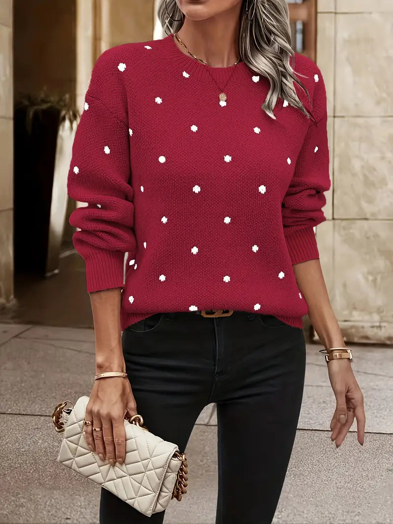 Bernadette - Maglione lavorato a maglia con pois