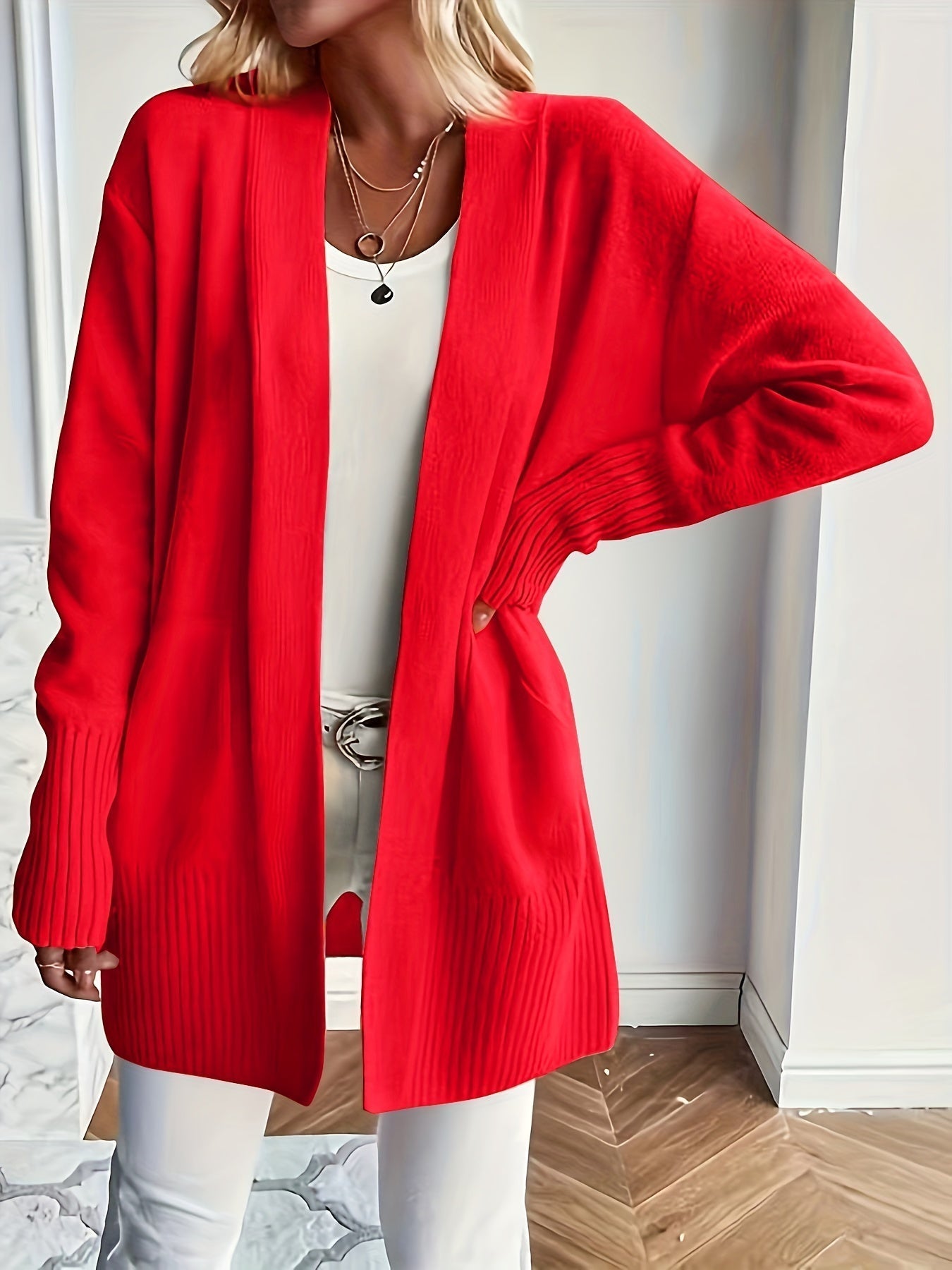 Elisia - Caldo cardigan in maglia con apertura frontale