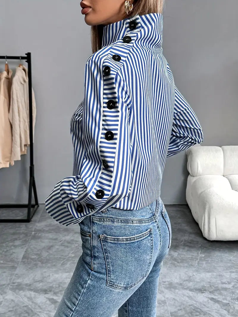 Felicia - Camicia a righe a maniche lunghe per donna