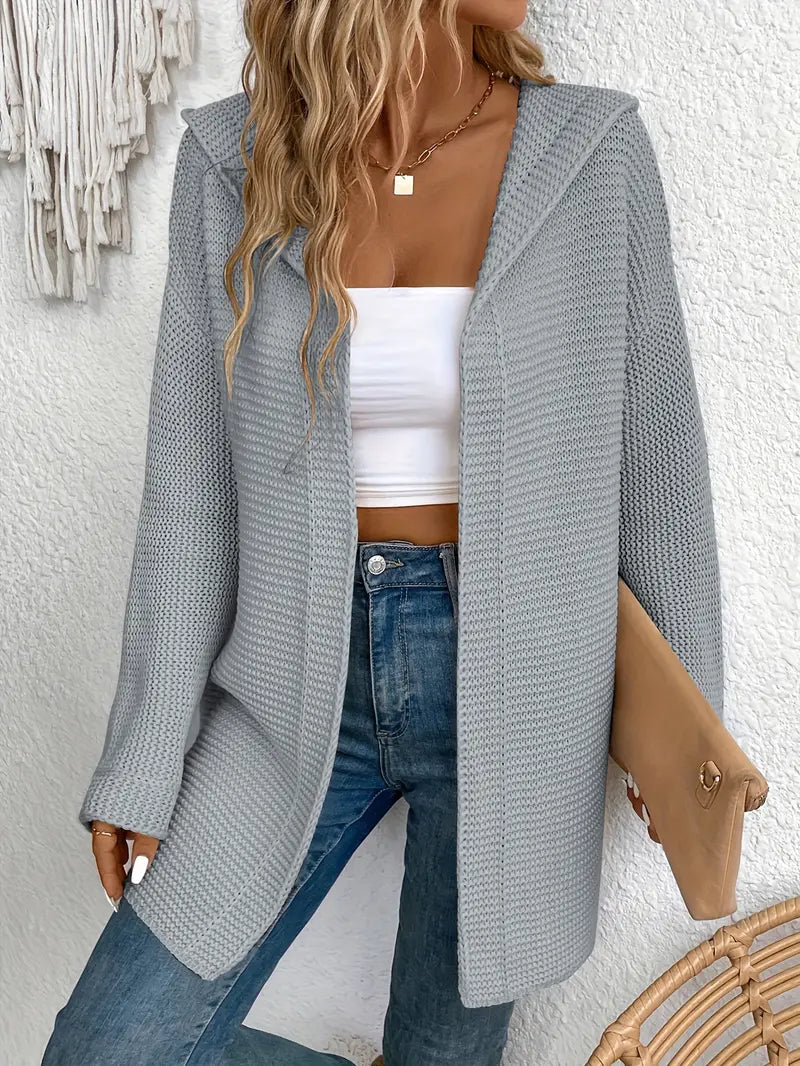 Aura - Cardigan con cappuccio aperto