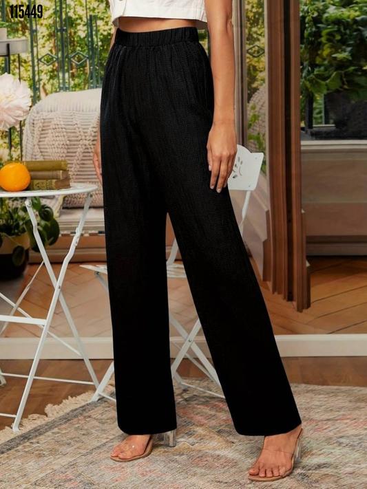 Catriona - Pantaloni dritti chic con vita elastica