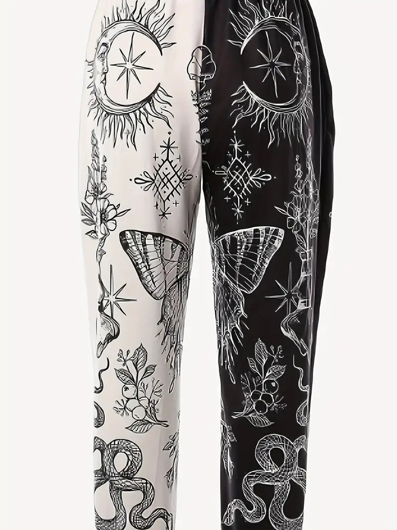 Agnes - Pantaloni sportivi casual con stampa divertente bicolore