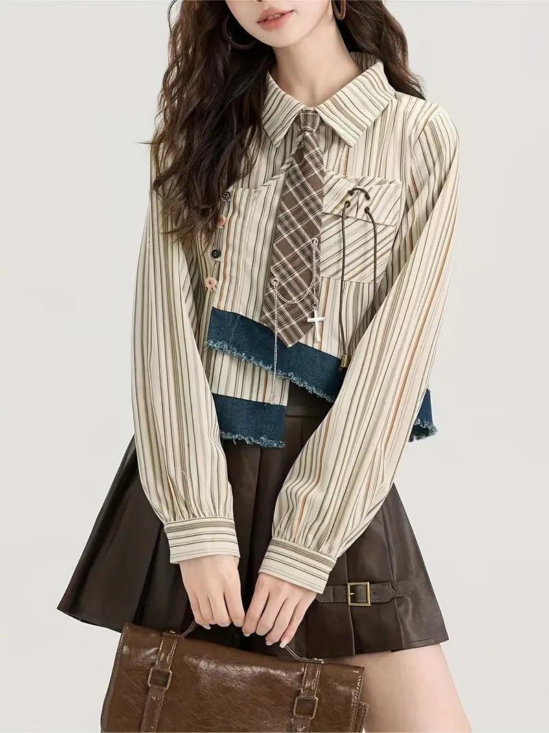 Briar - Camicia a righe a maniche lunghe da donna