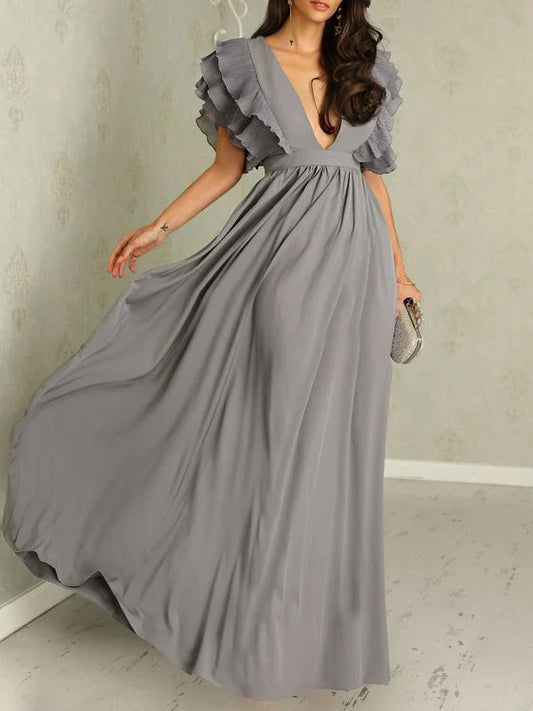 Aurora - Abito elegante con maniche arricciate