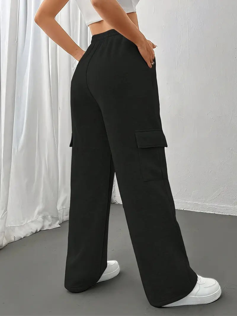 Bonnie - Pantaloni da jogging con gamba dritta e tasche a patta