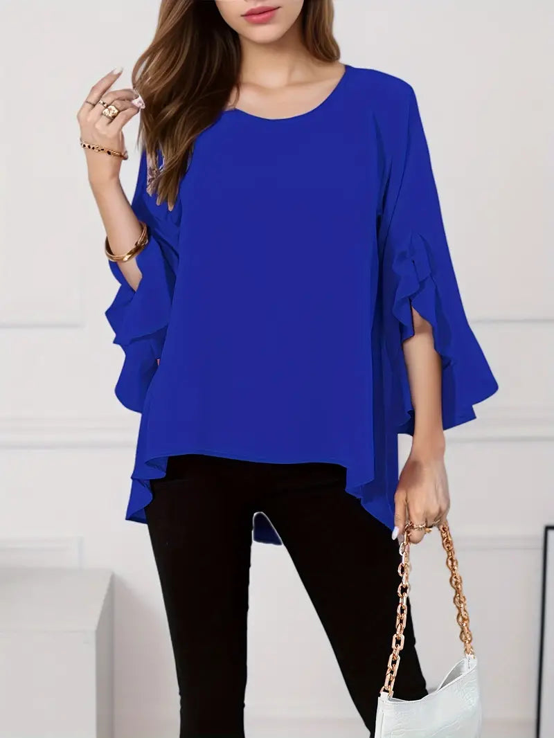Zorina - Elegante Blusa con Maniche a Volant