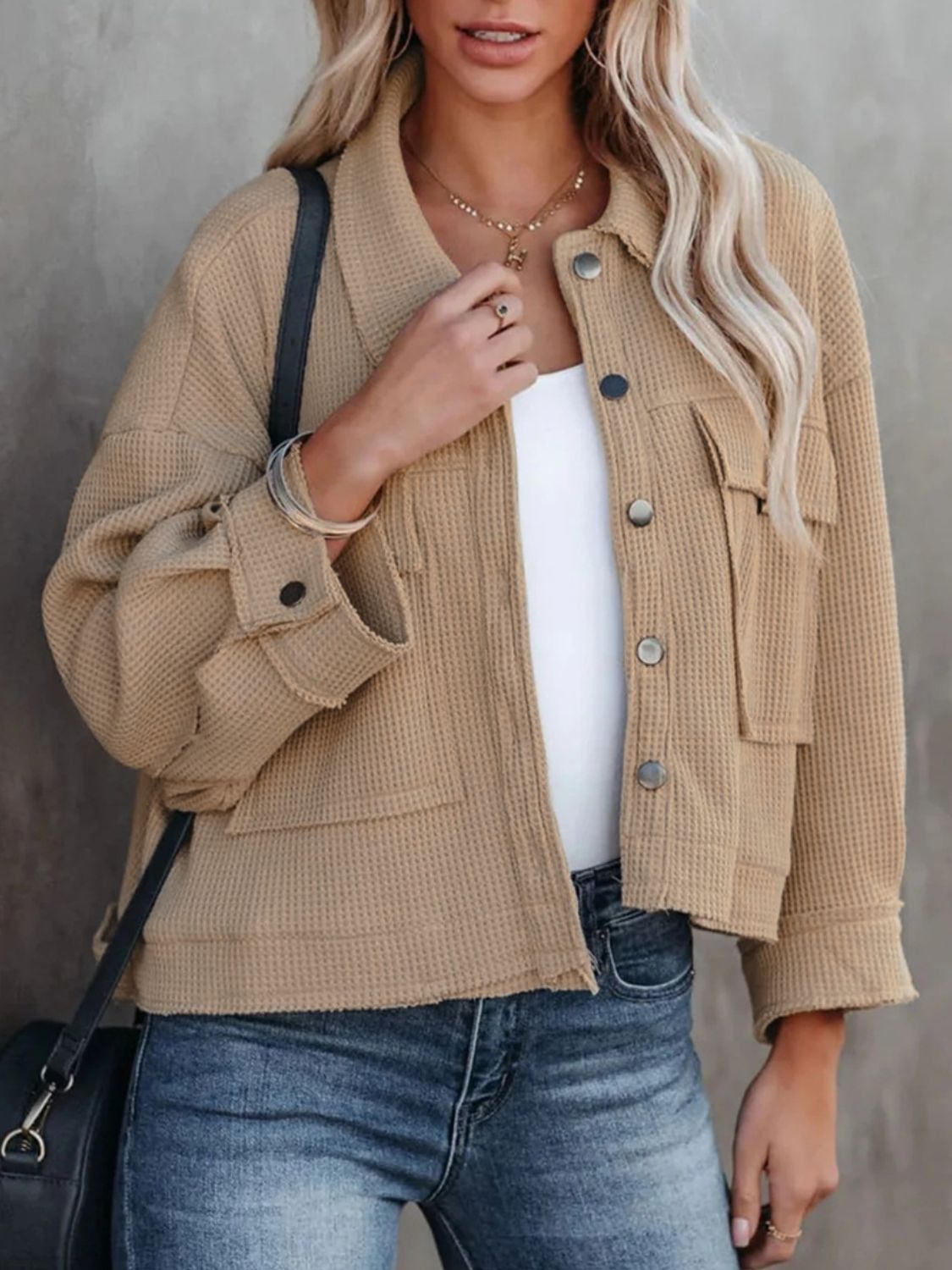 Colette - Giacca casual oversize con bottoni e maniche lunghe