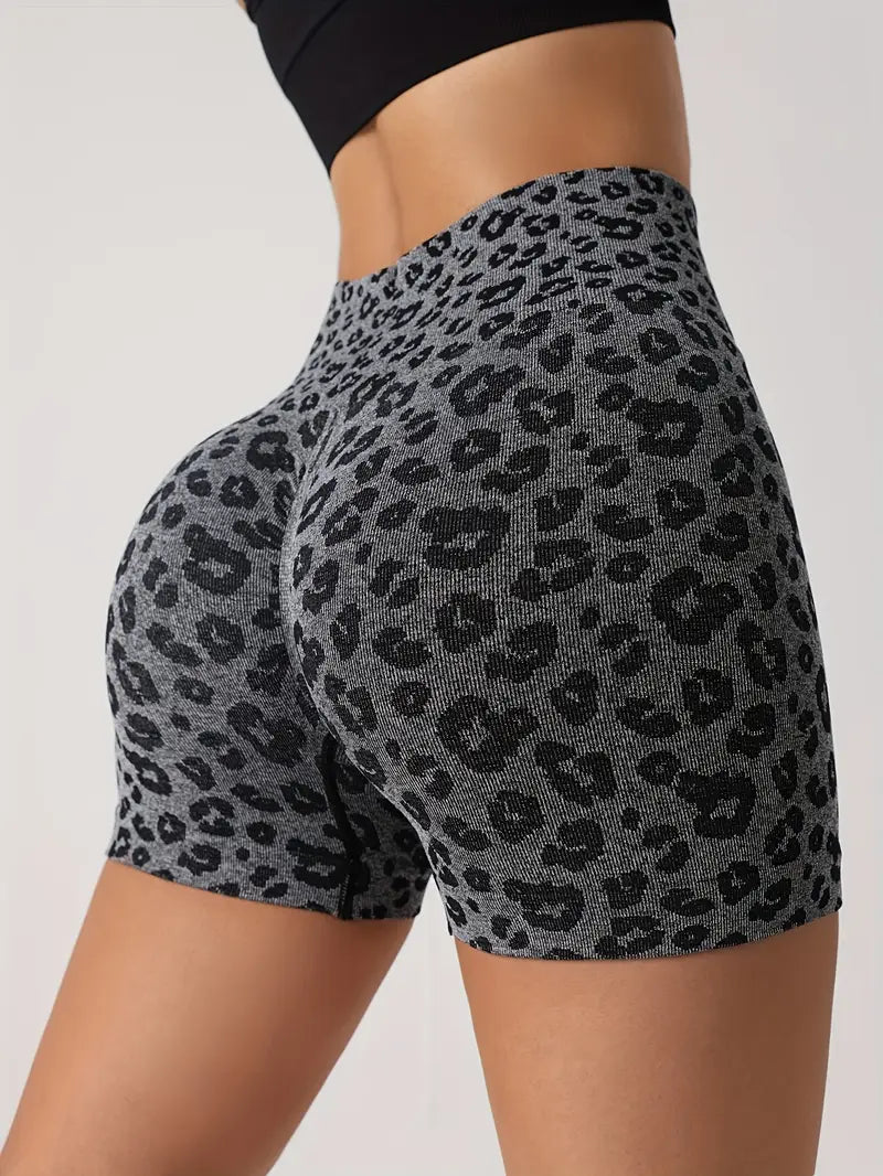 Alma - Pantaloncini a vita alta con stampa leopardata per donna